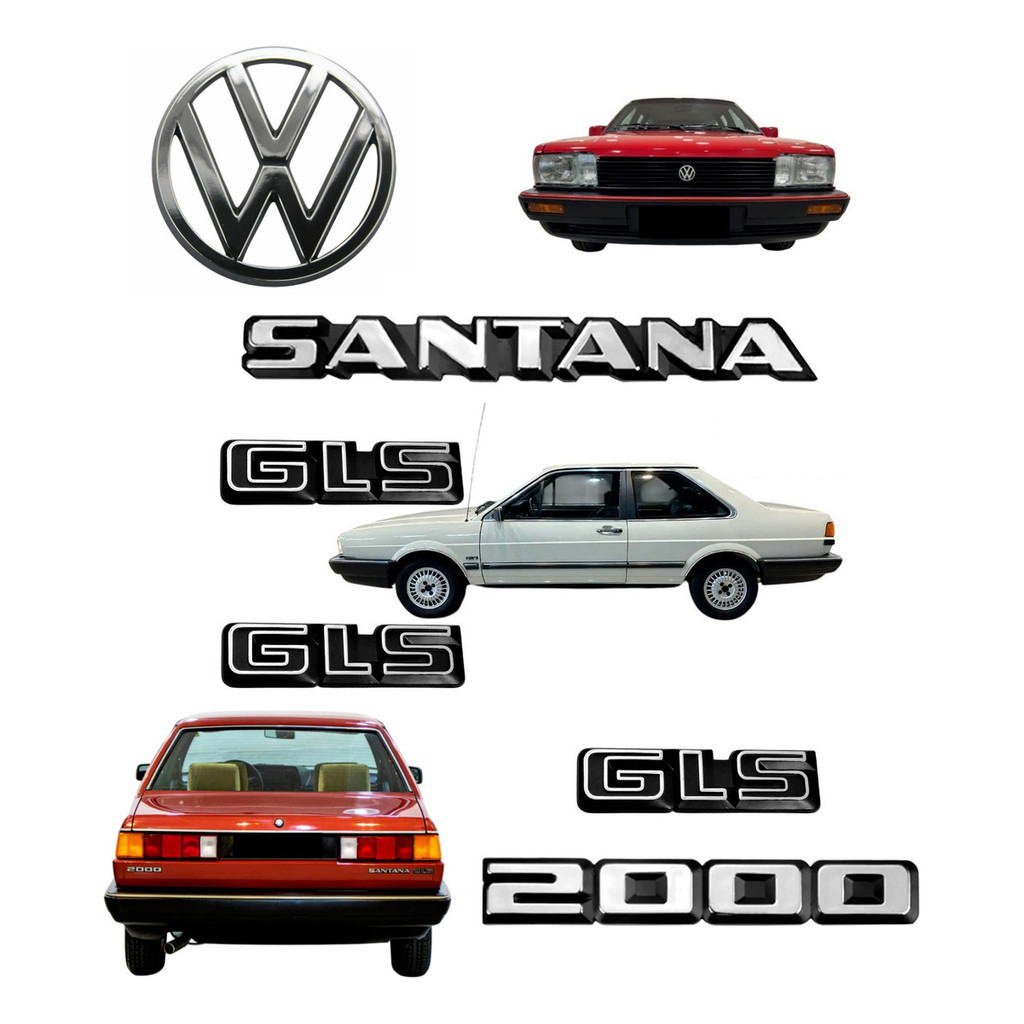 Emblema Santana Gls 2000 + Lateral + Vw Da Grade - 1987 À 90