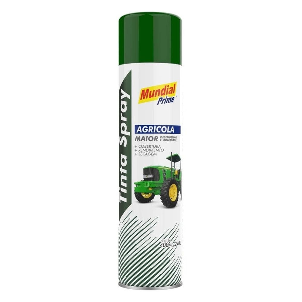 Tinta Spray Mundial Prime Agrícola Verde 400ml em Oferta na Shopee
