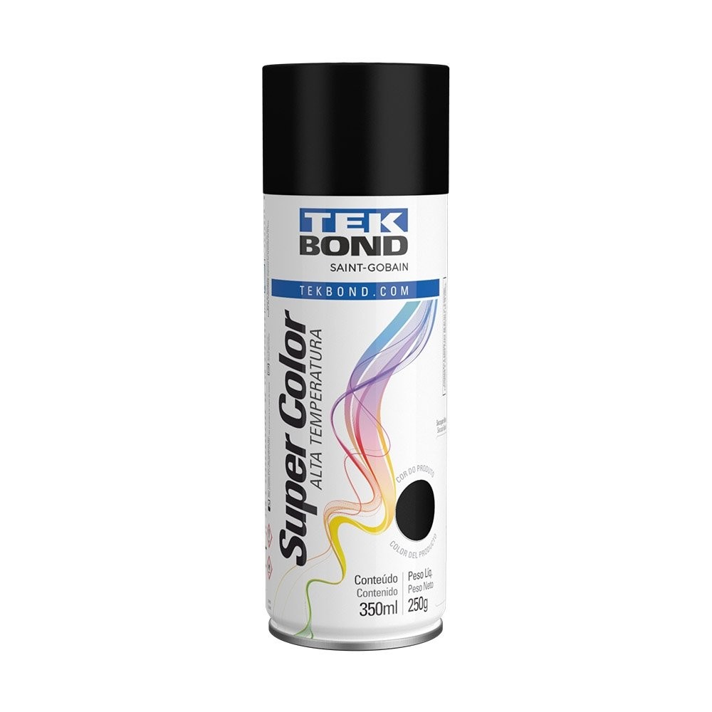 Tinta Spray Tekbond Alta Temperatura Preto Fosco 350ml em Oferta na Shopee
