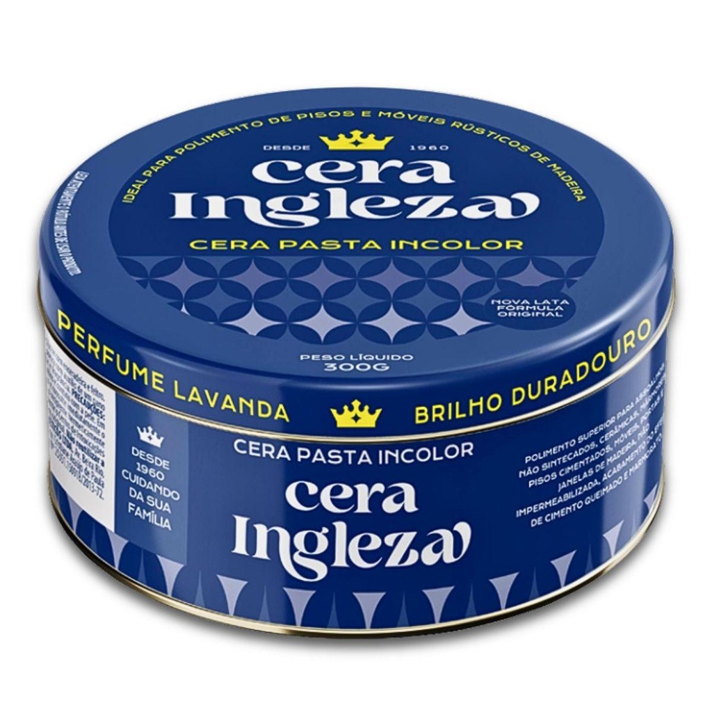 Cera Pasta 300G Ingleza Incolor  Brilho Aplicável Em Madeira em Oferta na Shopee