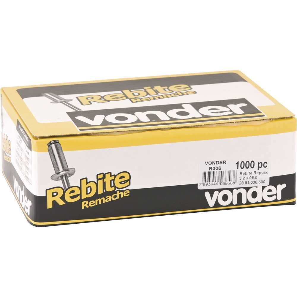 Detalhes do Rebite de repuxo 3,2 x 6 mm embalagem com 100 peças - VD306 - Vonder