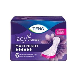 ABSORVENTE PARA INCONTINÊNCIA URINÁRIA TENA LADY DISCREET MAXI NIGHT 6  UNIDADES em Oferta na Shopee