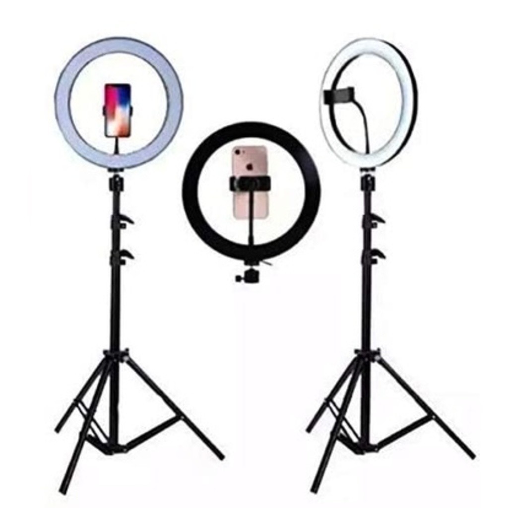 Ring Light Iluminador Anel Luz 30cm 12 Polegadas Tripé 2,1m SU em Oferta na Shopee