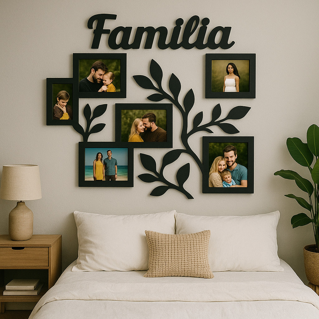 Quadro Família Grande Porta Retratos Personalizável em Mdf em Oferta na Shopee