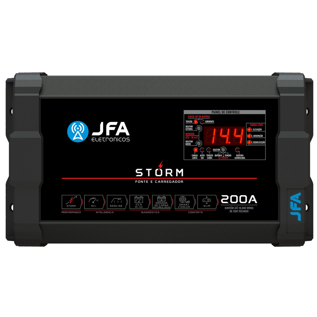 Fonte Carregador Automotiva Jfa 200a Slim Bivolt Voltímetro em Oferta na Shopee