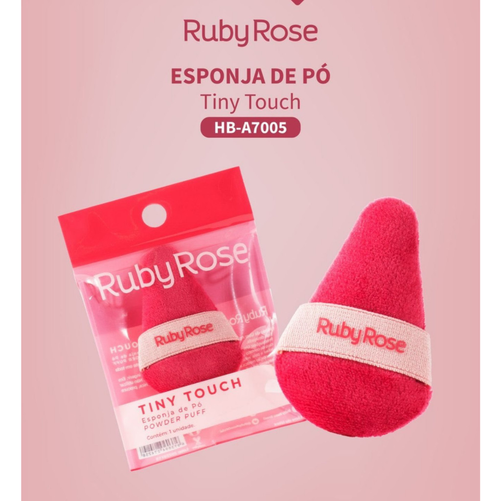 Esponja Puff Triângulo Ruby Rose Tiny Touch – Aplicação de Pó Facia em Oferta na Shopee