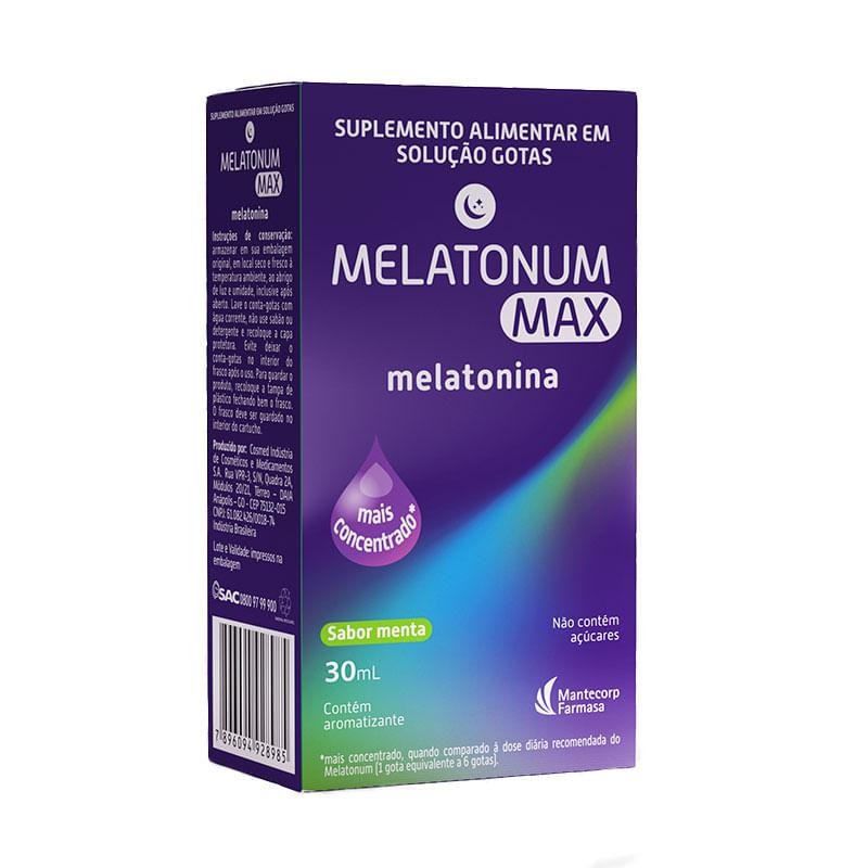 Suplemento Alimentar Melatonum Max Solução Gotas Sabor Menta 30ml em Oferta na Shopee