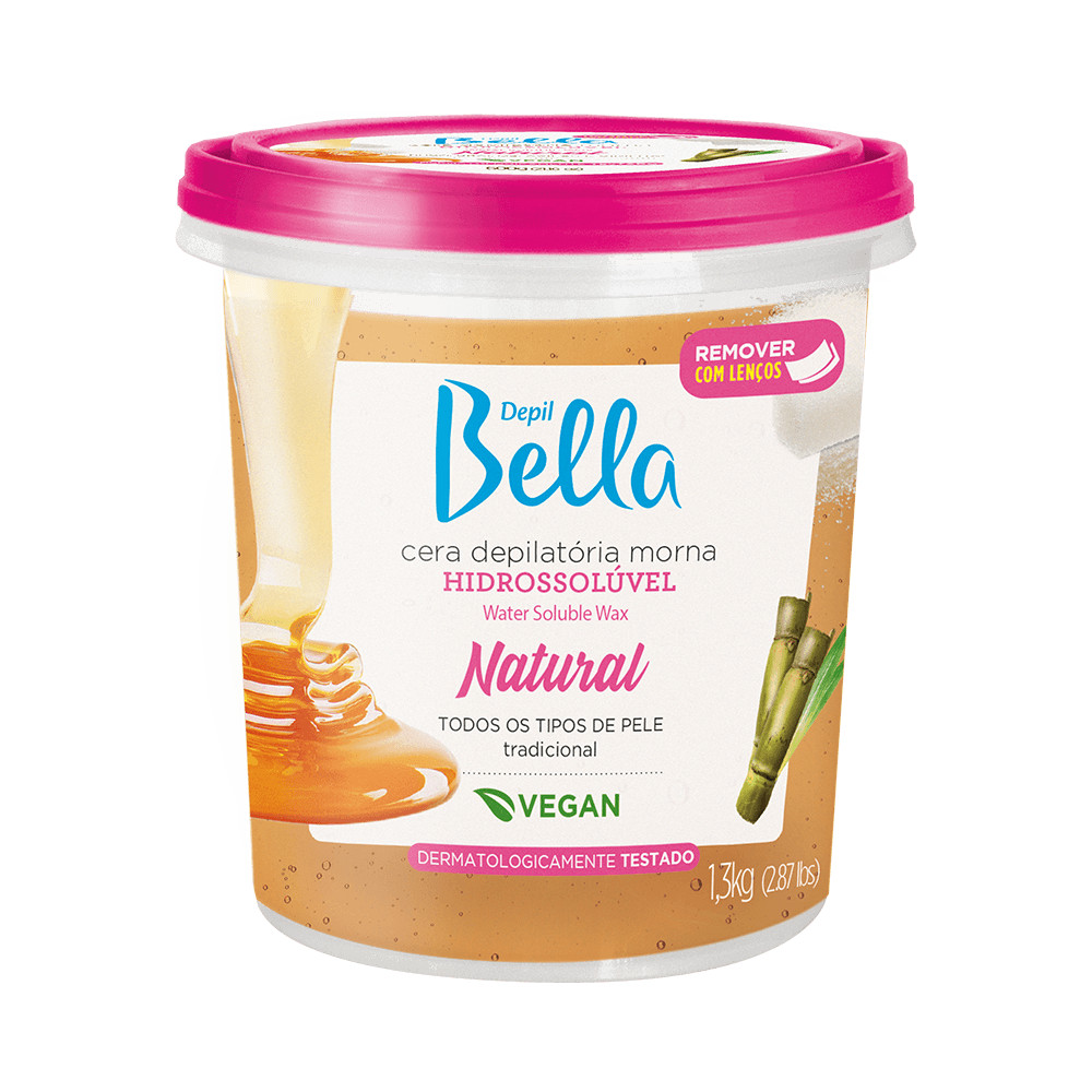 Cera Depilatória Depil Bella Morna Hidrossolúvel Natural 1300g
