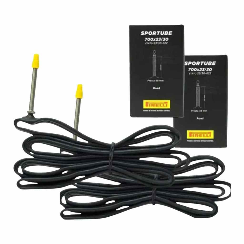 Combo 02 Pirelli Câmaras De Ar Sportube 700x23/30 Bico Fino Speed Road em Oferta na Shopee