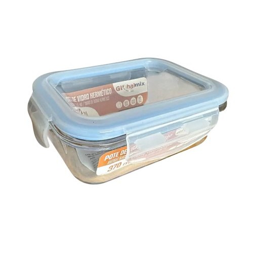 Pote Hermetico Retangular Vidro 370ml Conservacao Alimentos Organizador Transparente