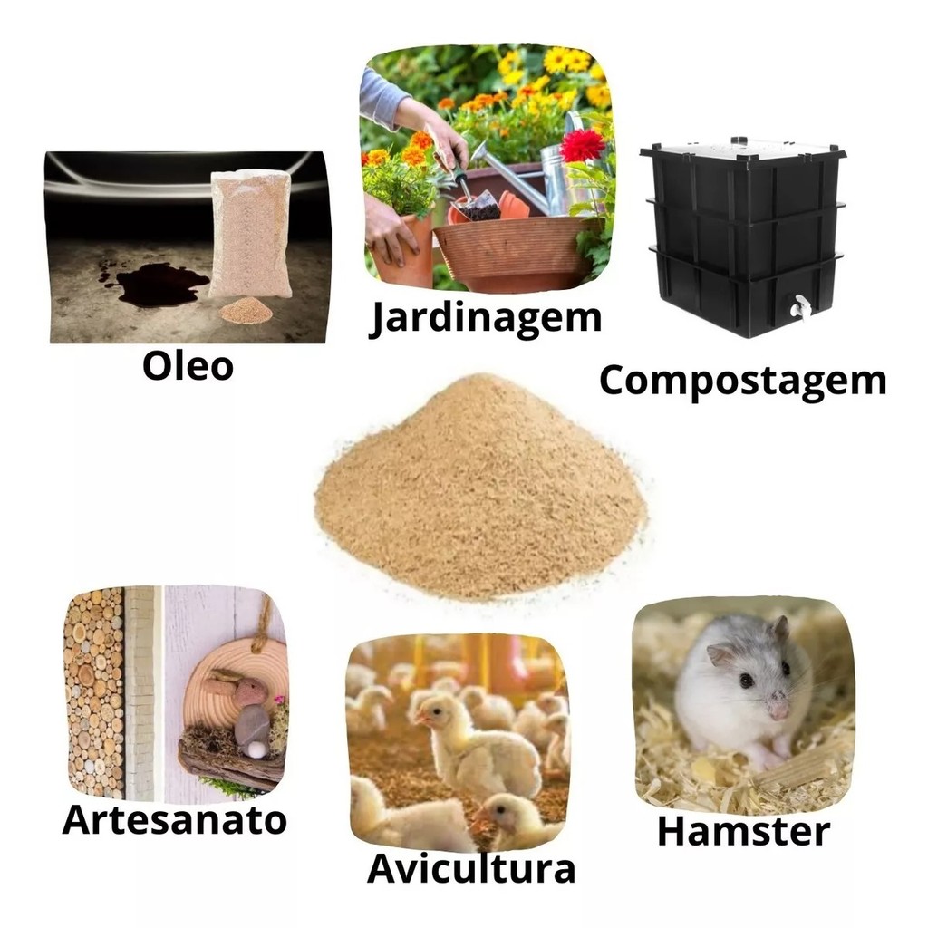 Serragem Pó Serra Compostagem Plantas Horta Jardinagem Aves