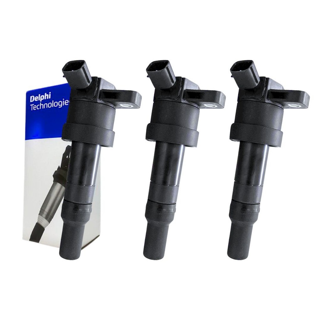 Kit 3 Bobinas Ignição Para Kia Picanto 11 a 17 1.0 3 Cilindros Motor Kappa Bobina Picanto Delphi