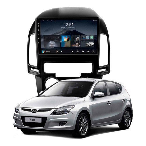 Imagem Multimídia Hyundai I30 2009 A 2012 2ram +64gb Quadcore Carplay Android Gps Bluetooth Qled 9p