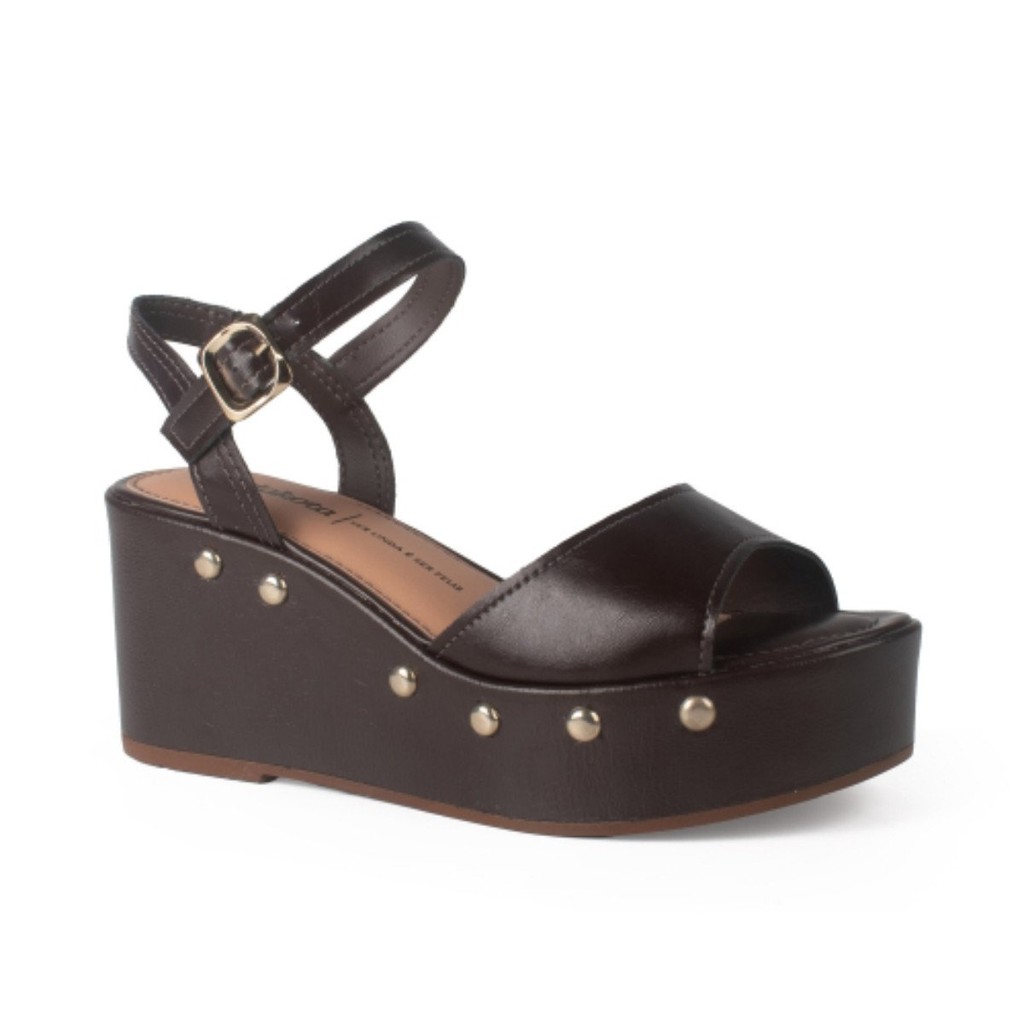 Sandália Anabela Moda Dakota Vieri Y9542 - Marrom