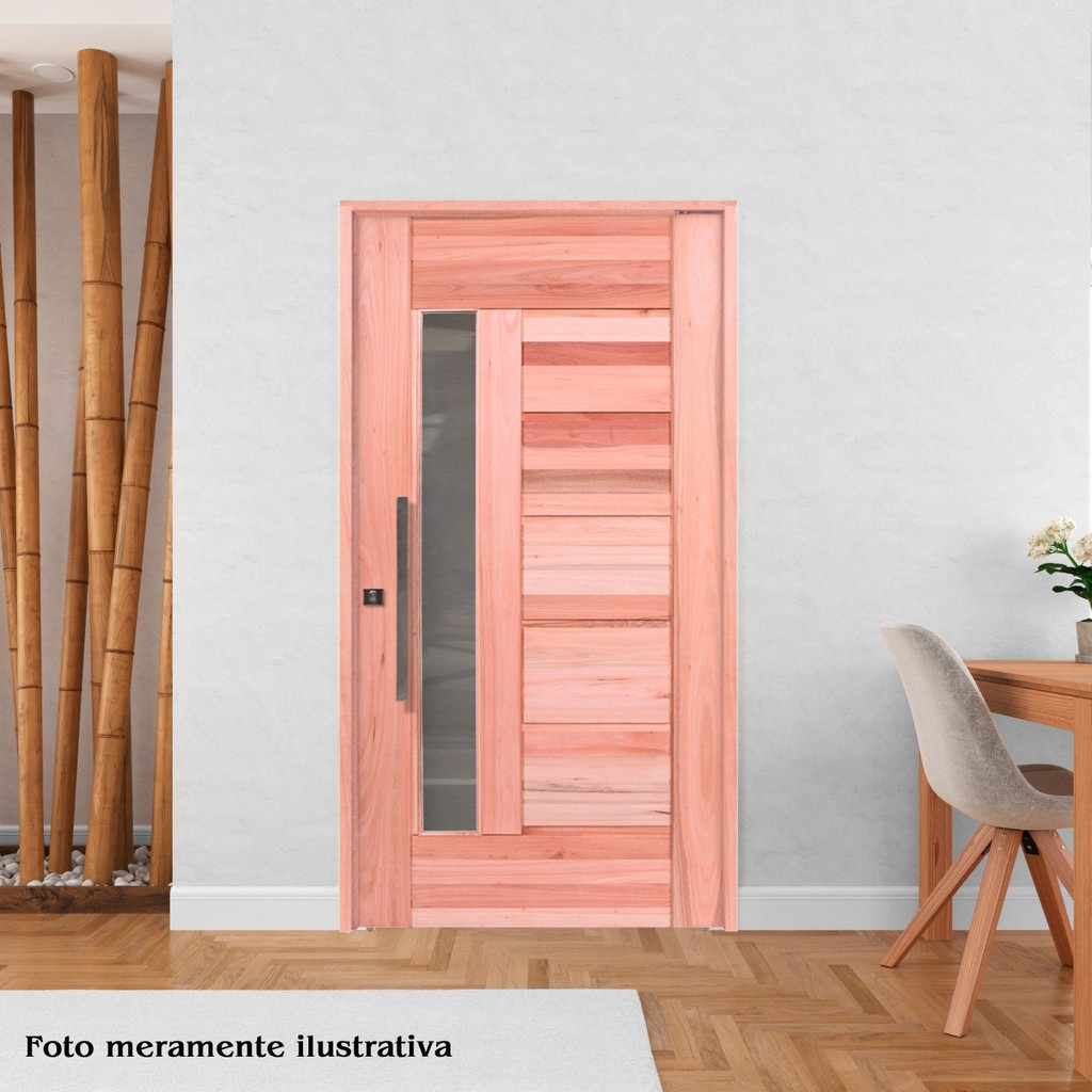 Folha de Porta de Madeira 210x90cm Pe34 com Visor Esel 210cm x 90cm em Oferta na Shopee
