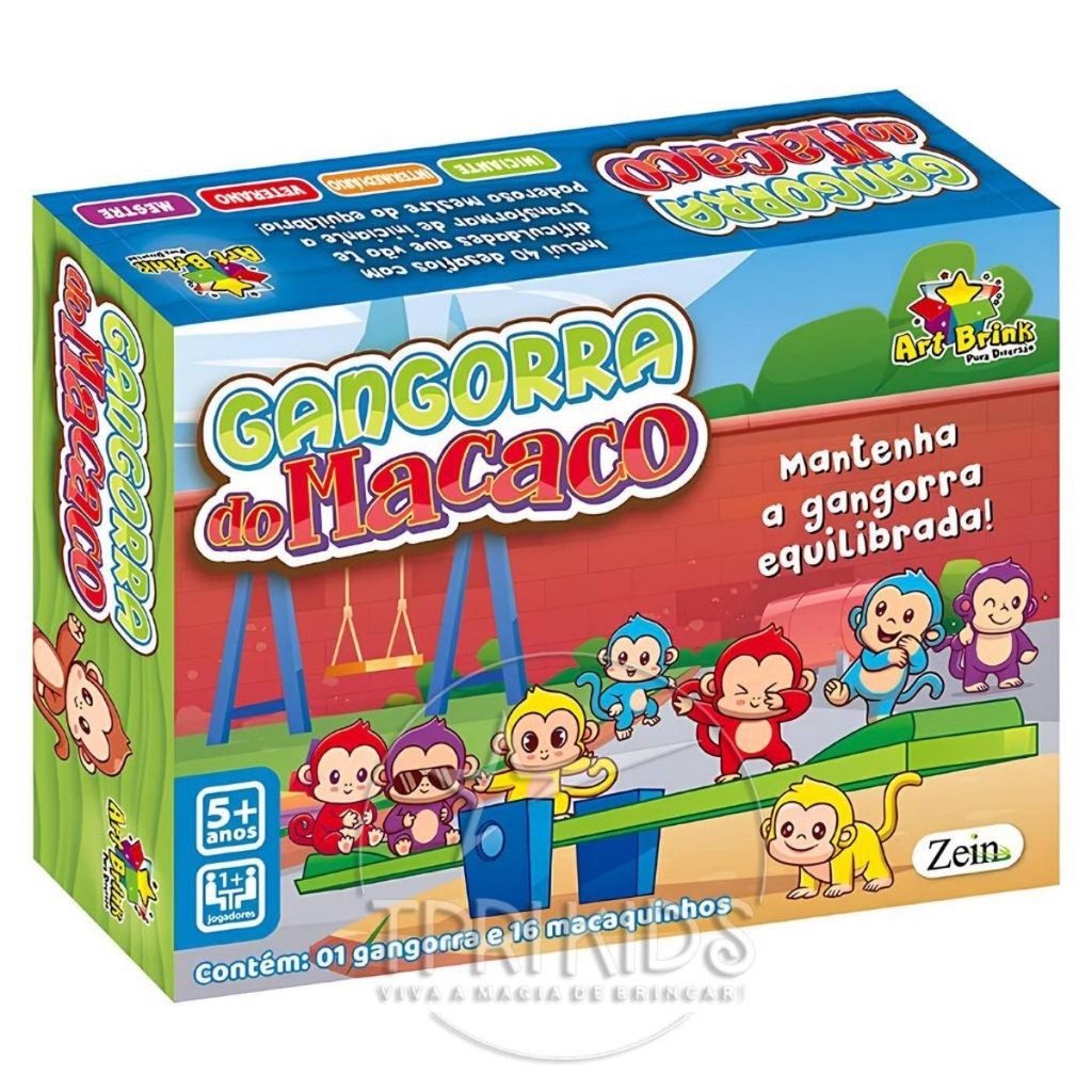 Gangorra do Macaco Brinquedo Pedagógico Equilíbrio Empilhar Jogo Tabuleiro Educativo Infantil