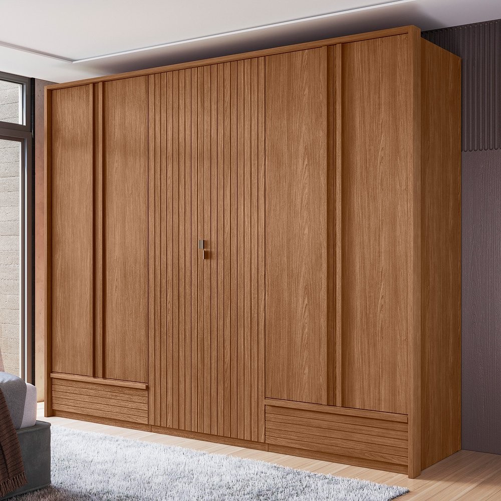 Guarda Roupa Democrata 06 Portas Jatoba em Oferta na Shopee