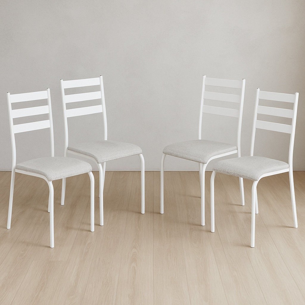 Kit 4 Cadeiras para Cozinha e Sala de Jantar 541.sli Branco/Cinza em Oferta na Shopee