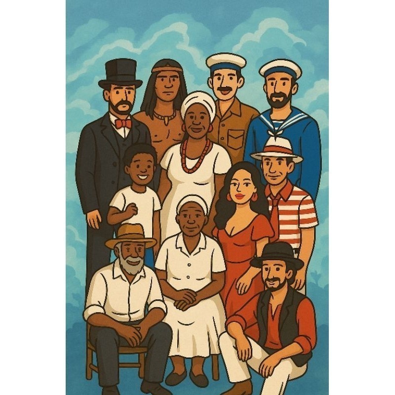 Quadro Preto velho, caboclo, Mirim, Exu, Pomba Gira, Marinheiro,Preta Velha, Baiana, Boiadeiro, Zé Pilintra e Cigana Pom