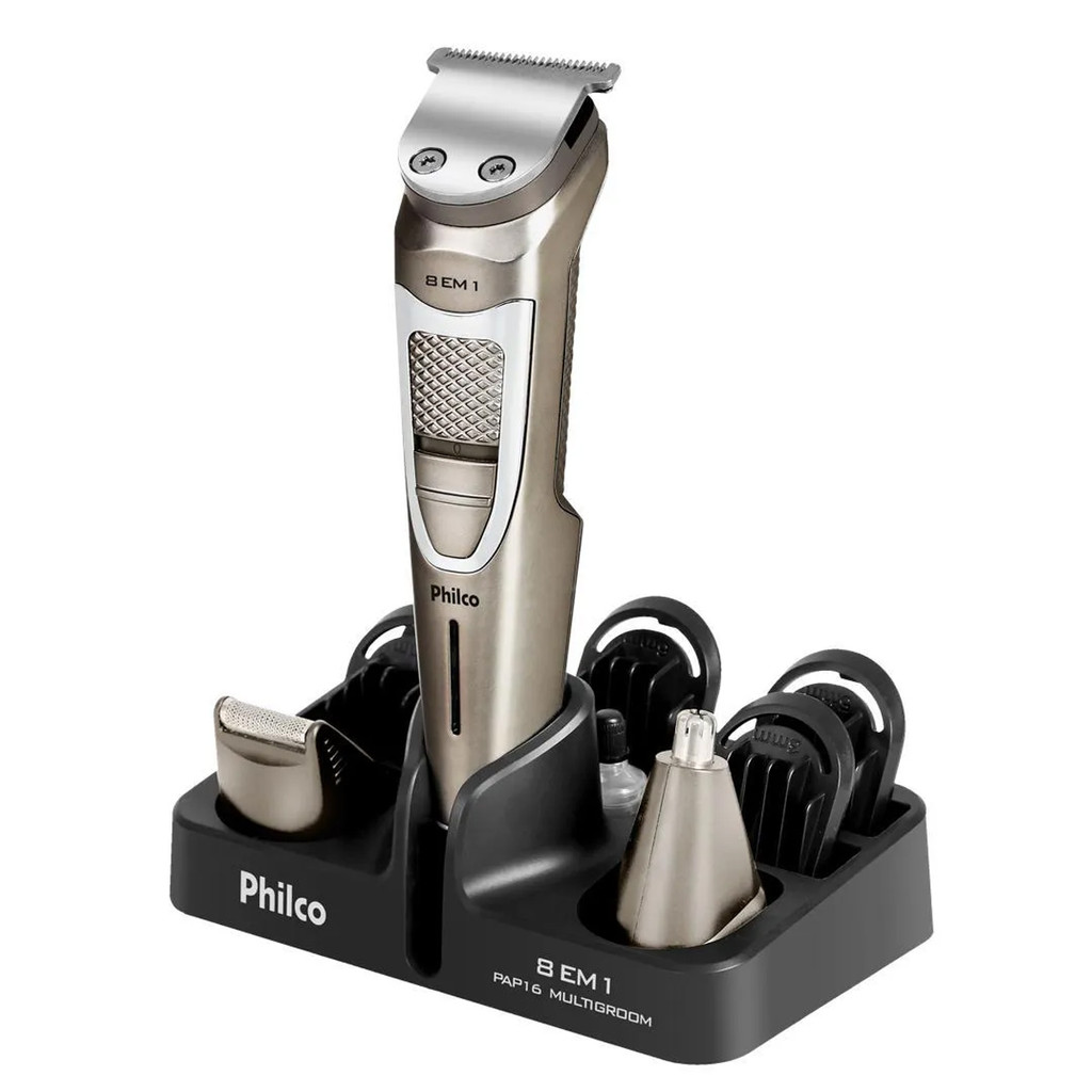 Aparador de Pelos 5W PAP16 Bivolt 127v 220v Philco Multigroom 8 em 1 em Oferta na Shopee