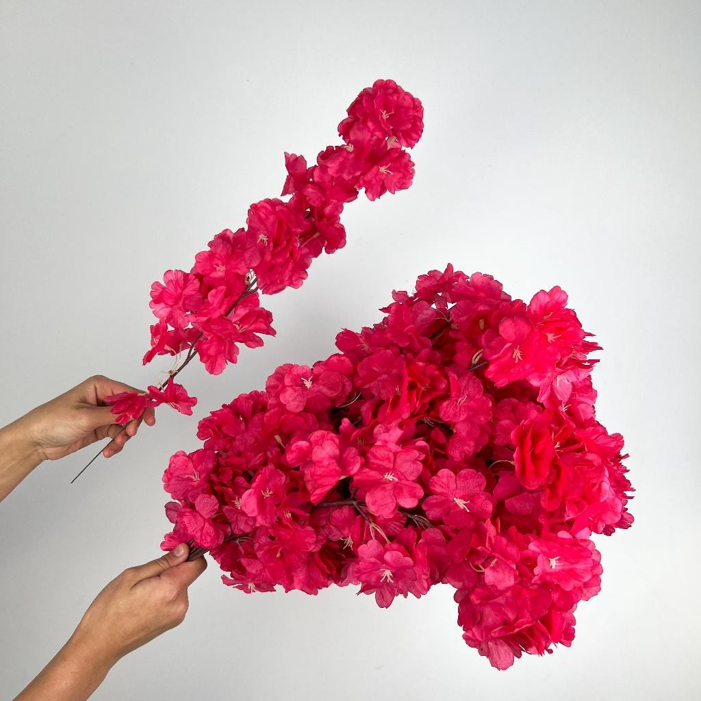Flor Cerejeira - 1 Galho planta artificial Decoração Casa -A-520 ROSA PINK