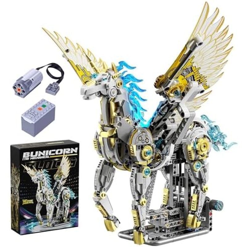 Conjunto De Construção Mecânico Triceratops Com Luzes LED , Expositor , Engrenagens De Ligação Móveis , Componentes Gira