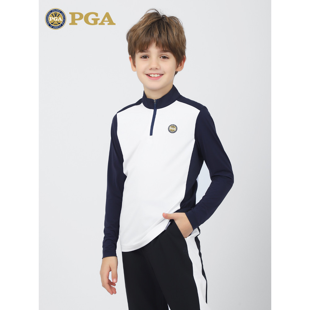 PGA crianças golfe protetor solar de manga comprida camiseta roupas de golfe meninos topos 2023 verão juventude camisa