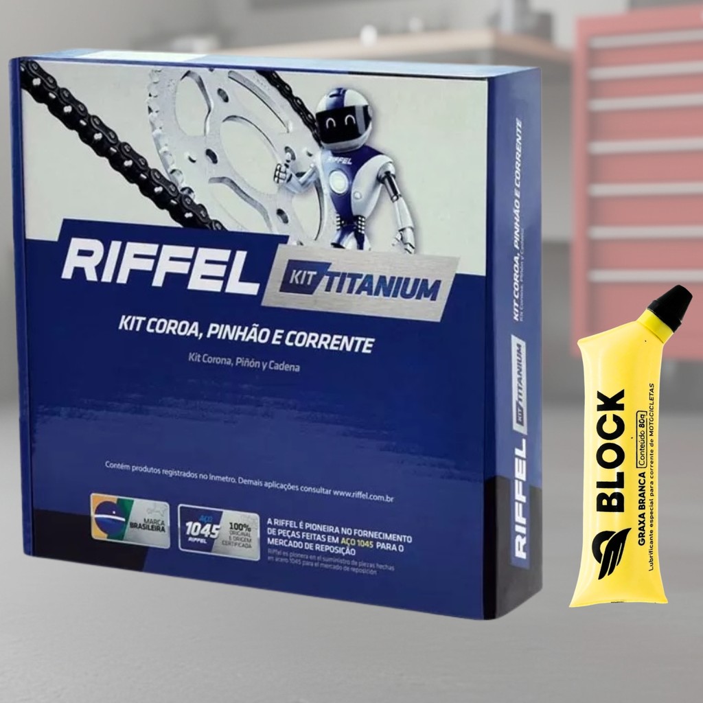 kit transmissao tração Relação Honda Biz 125 125i 110i Es Ks Ex Riffel sem retentor