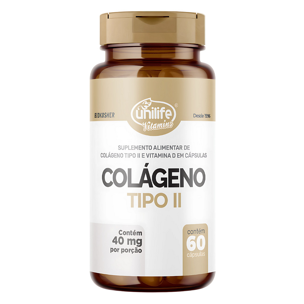 Colágeno Tipo 2 40mg 60 Cápsulas - Unilife Vitamins
