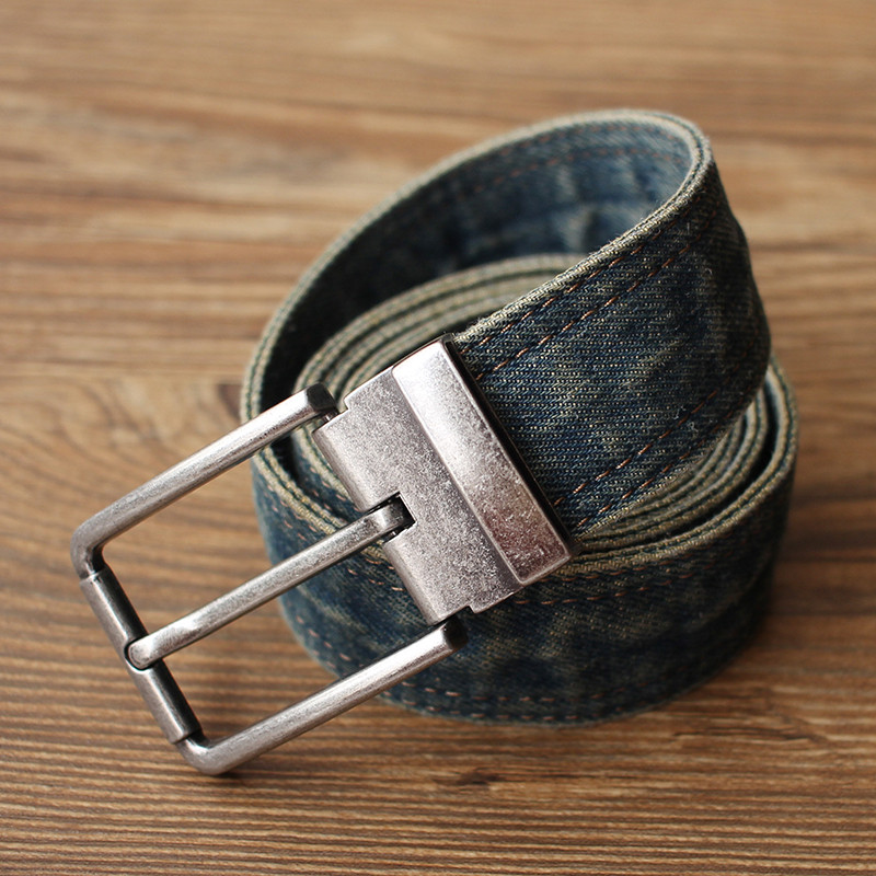 Novo estilo japonês meninos Retro Denim pino fivela cinto juventude moda Casual macacão cinto All-Match calças cinto na