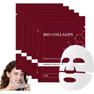 Máscara Facial de Bio-Colágeno - Máscara Coreana Real Anti-Rugas Profunda, Máscaras de Hidrogel para Uso Noturno com Fór