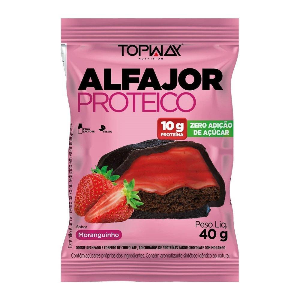 Alfajor Topway com Proteína Moranguinho 40g - Embalagem com 10 Unidades