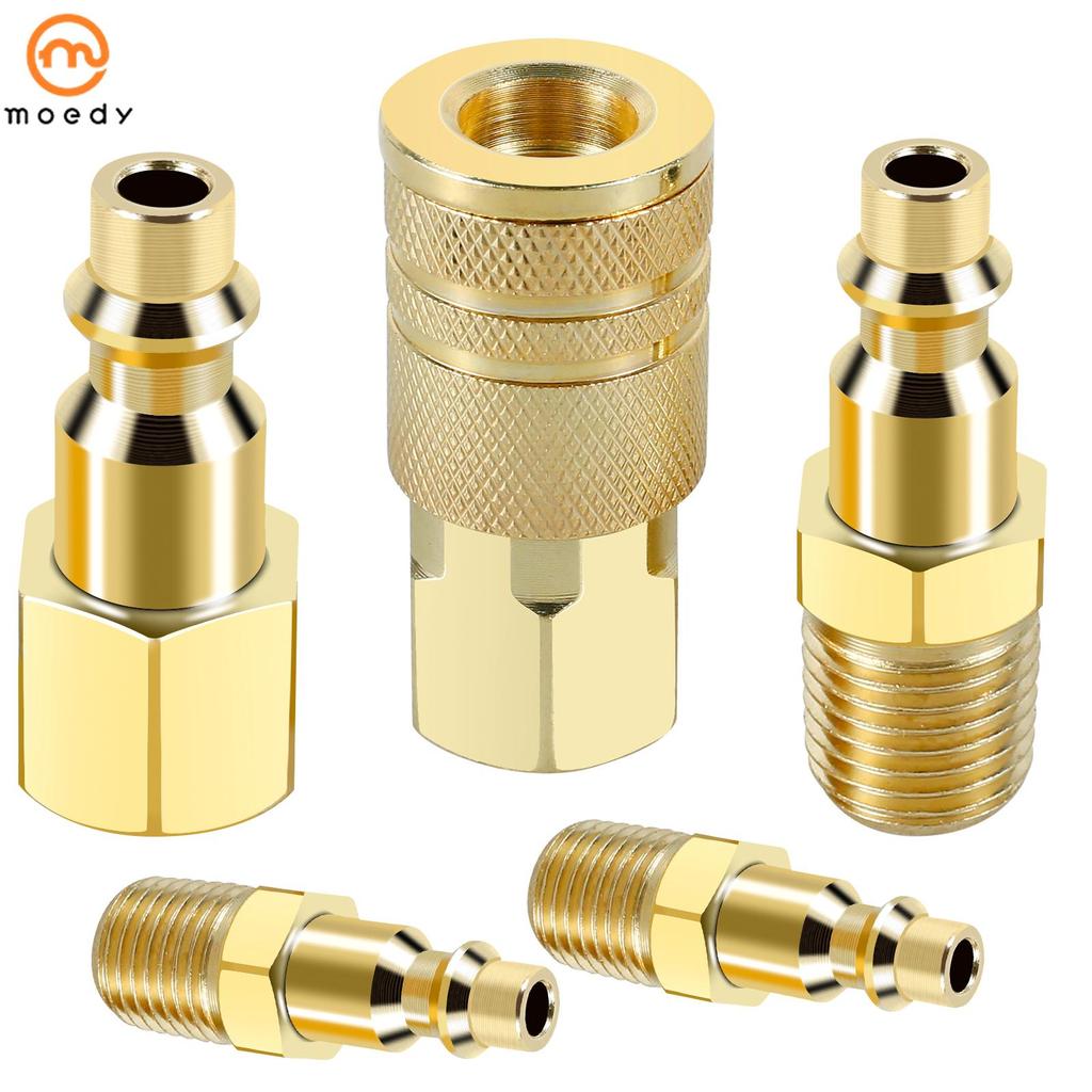 5 Unidades De Acoplador De Ar E Kit De Plugue 300PSI Max 1/4 Polegadas NPT Conjunto De Encaixe De Conexão Rápida SHOPSKC