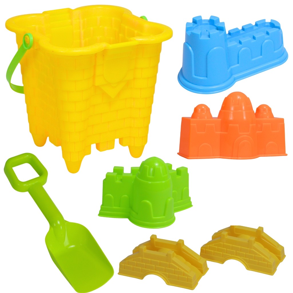 Brinquedo Infantil Baldinho de Praia C/ 6 Acessórios - Castela