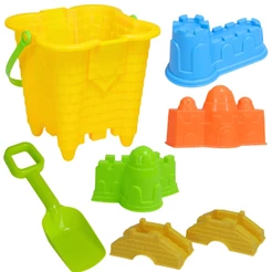 Brinquedo Infantil Baldinho de Praia C/ 6 Acessórios - Castela