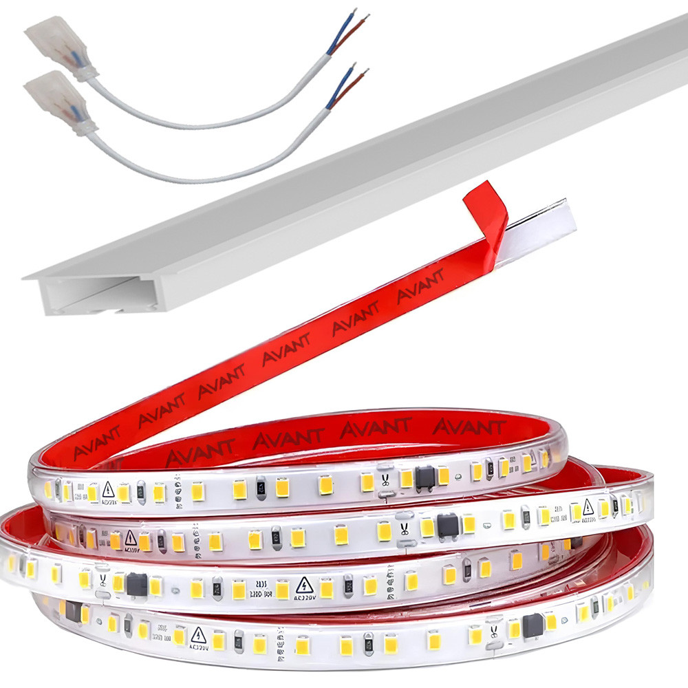 Perfil Led com Fita 4 Metros 120 Leds/m Cor da Luz Branco Frio 6500K Avant
