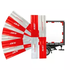 Kit 10 Faixa Refletiva Lateral Traseira 5x30cm 5 Esquerda e 5 Direita Caminhão Carreta
