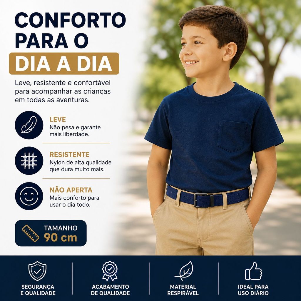 Cinto de lona infantil simples de nylon calças de cowboy