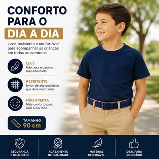 Cinto de lona infantil simples de nylon calças de cowboy