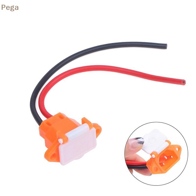 [Pega-t] Conector De Bateria Para Scooter E-bike , Plugue De Três Carregamento Vertical Com Fios , Cabo 12AWG 36V 48V Un