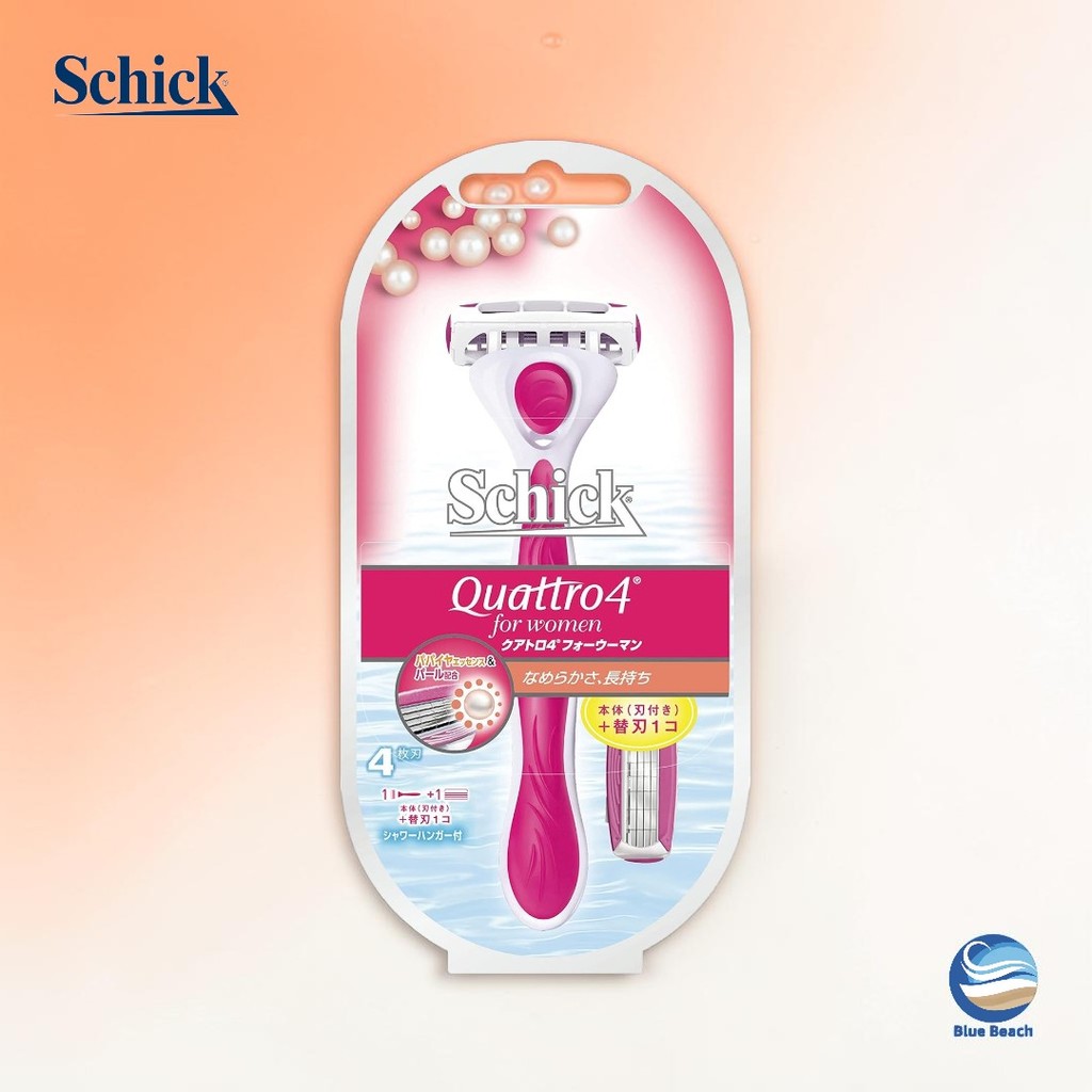 Schick Quattro 4 for Women Cabo/4 Laminas/Safety Wire/Smoother Mamao Perola/SWR014/+1 Repo