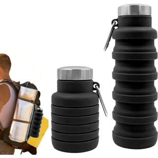 Garrafa de Água Colapsável de 500ml para Viagens e Atividades ao Ar Livre