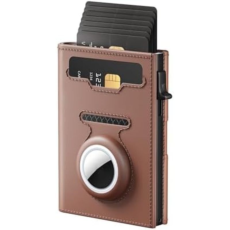 Carteira Masculina Com Suporte Para Airtag , Carteiras RFID Homens Porta-Cartões