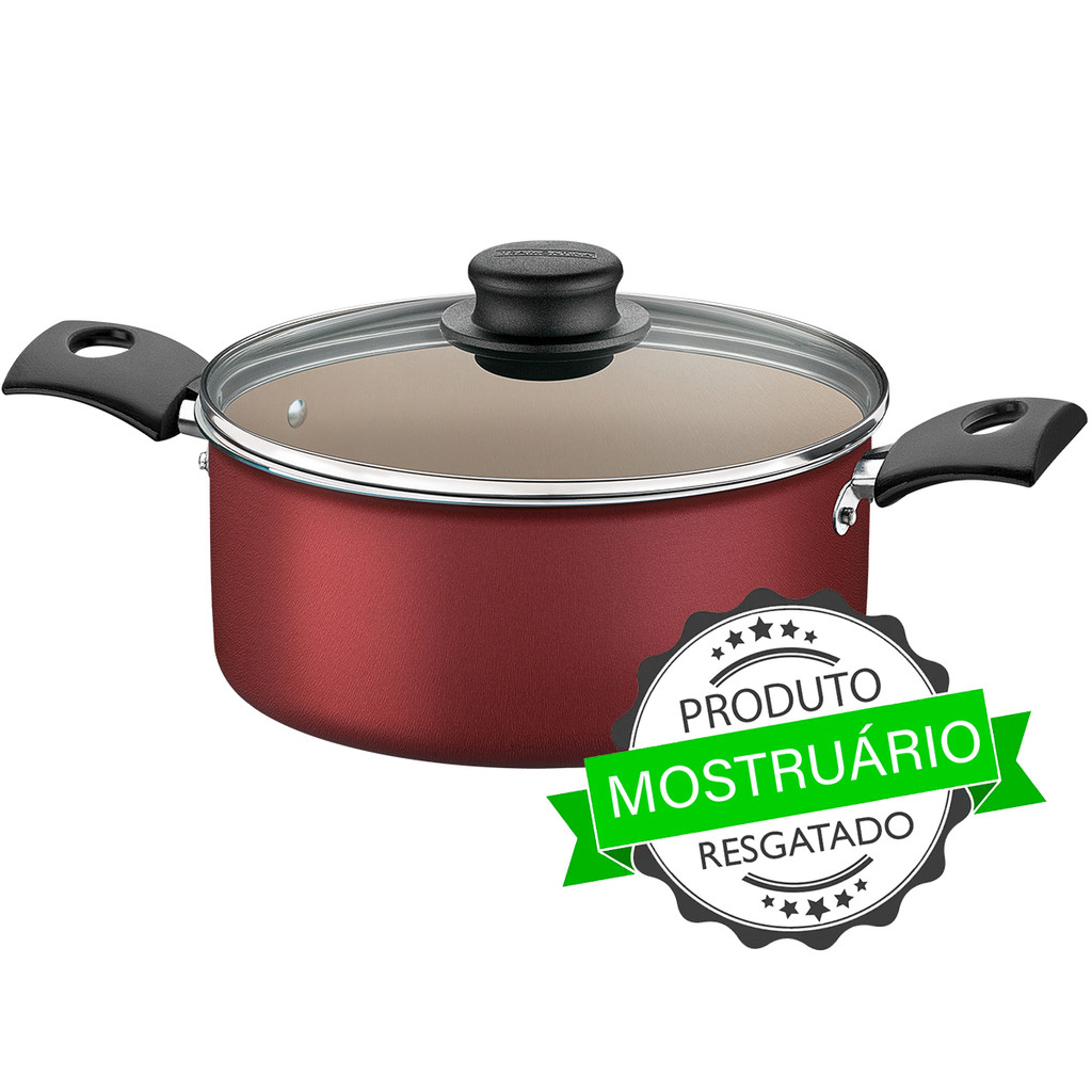 Caçarola 20cm 2,8L MOSTRUÁRIO Tramontina Turim Vermelha Alumínio Antiaderente - Mostruário