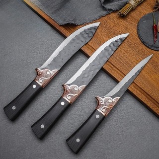 Faca Cutelo Forjado Artesanal Rustico Com Bainha Churrasco Desossar Carne Chefe de Cozinha