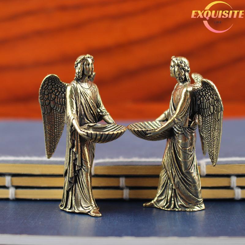 [EL-t] Estatuetas De Estátua De Anjo De Latão , Decorações De Mesa , Artesanato Criativo , Pequenos Enfeites De Bronze P