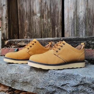 Road Finder Botas Martin masculinas de cano baixo, camada superior, sapatos masculinos confortáveis, macacão de couro ge
