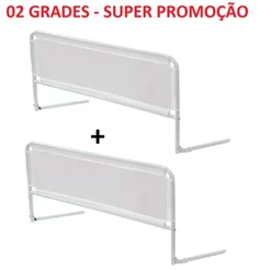 2 Grades Para Cama Proteção Tela Segurança Bebê E Idosos - Serve cama Normal e Box - Altura 45cm