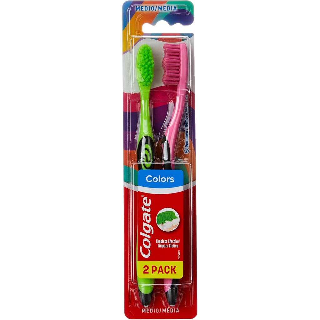 Pack Escova Dental Colgate Colors Média Com 2 Unidades