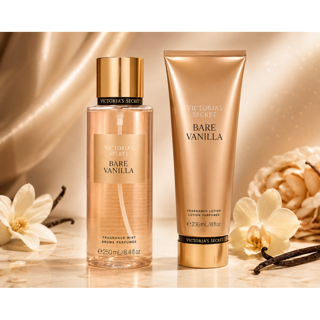 Kit Body Splash 250ml + Creme Hidratante Bare Vanilla 236ml Victoria's Secret